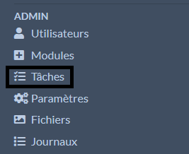 Menu tâche